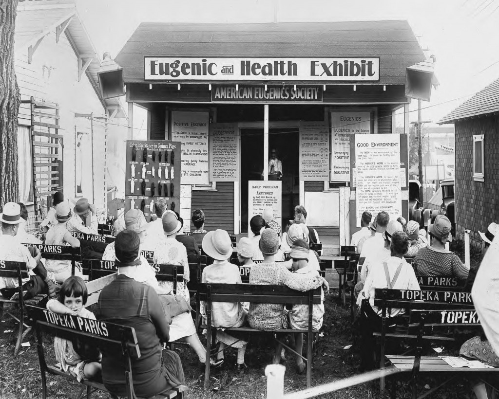 The American Eugenics Society displays an exhibit on health and eugenics at the Kansas Free Fair in 1929.