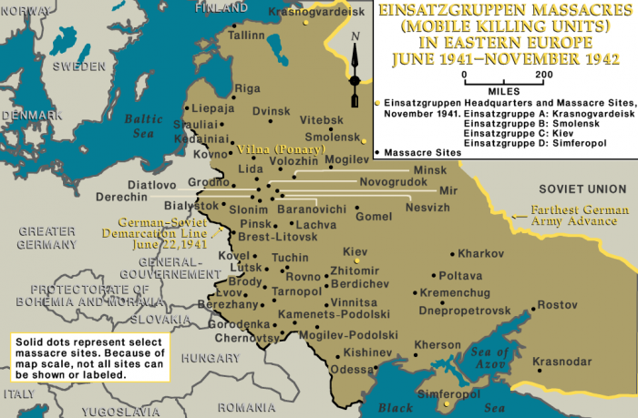Einsatzgruppen massacres in eastern Europe, June 1941-November 1942