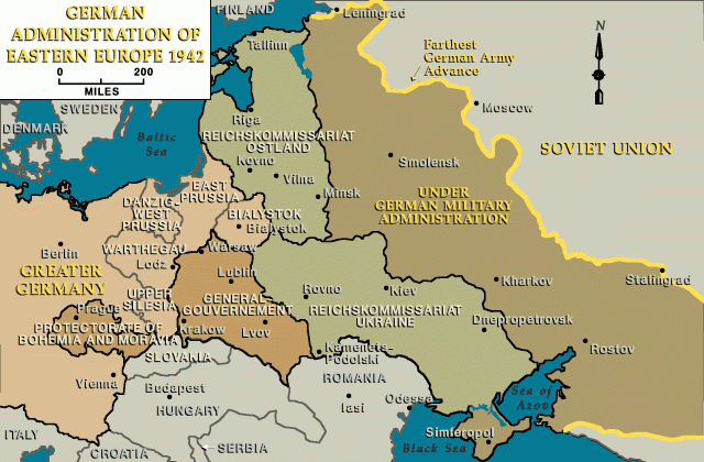 German administration of eastern Europe, 1942
