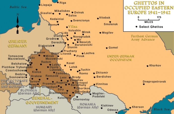 Ghettos in occupied eastern Europe, 1941-1942, Vilna indicated