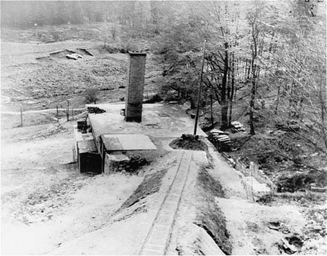 The crematorium building at the Flossenbürg concentration camp. [LCID: 85862]