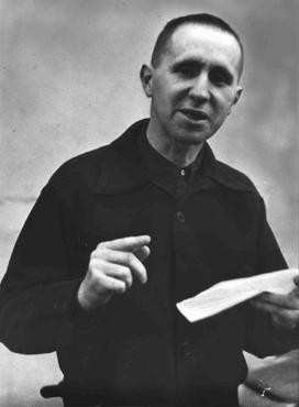 Bertolt Brecht, author of the "Threepenny Opera" and a well-known leftist poet and dramatist, who emigrated from Germany in 1933. [LCID: 01441]