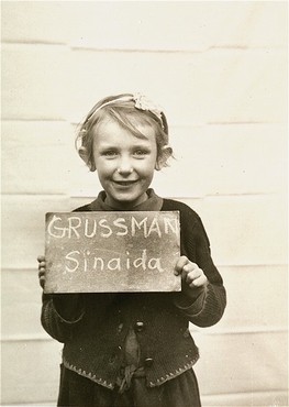 A girl in the Kloster Indersdorf children's center who was photographed in an attempt to help locate surviving relatives. [LCID: 86785]