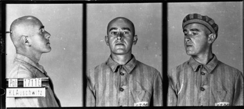 Identification pictures of a prisoner, accused of homosexuality, who arrived at the Auschwitz concentration camp on June 6, 1941.