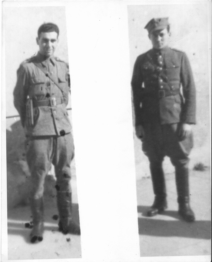 Sam Gruber (left) in 1945. [LCID: jpgrube1]
