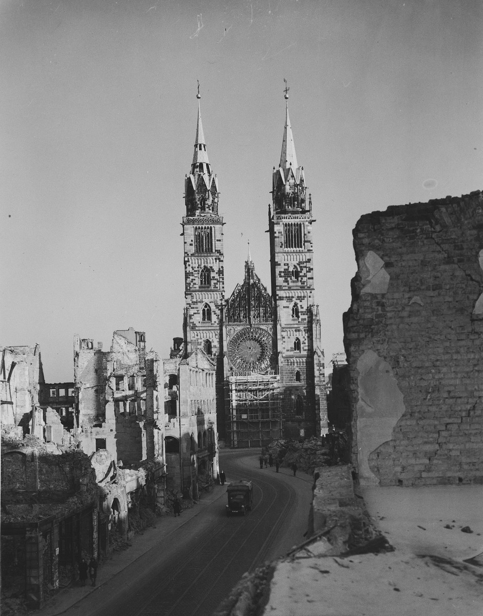 At the time of the International Military Tribunal, the city of Nuremberg reflected the devastation of war, as did much of Europe. [LCID: 56286]