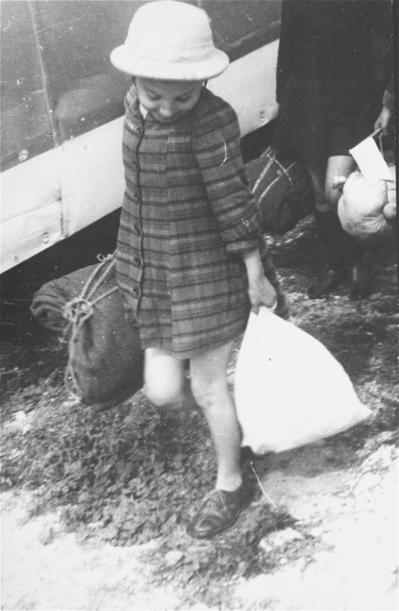 A Jewish girl, one of the "Tehran Children" (about 1,000 Polish Jewish refugee children who reached Palestine), upon arrival at the ... [LCID: 88634]