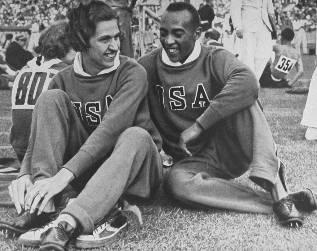 Members of the US Olympic team—runners Helen Stephens and Jesse Owens—at the Berlin Olympic Games. [LCID: 73508]