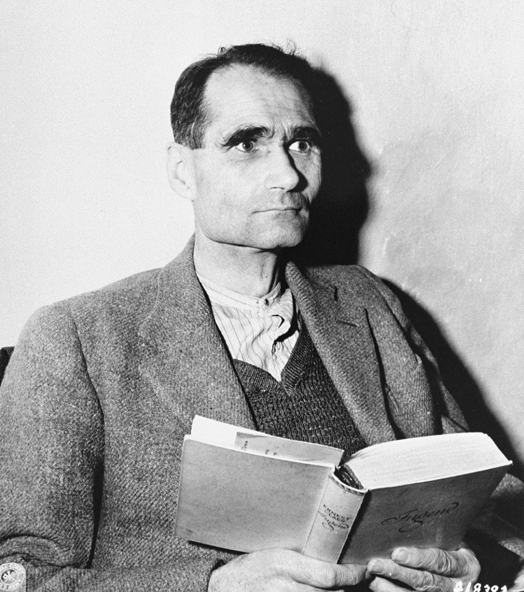 Defendant Rudolf Hess in his prison cell. November 24, 1945. [LCID: 74836]