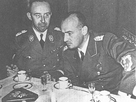 SS chief Heinrich Himmler (left) and Hans Frank, head of the Generalgouvernement in occupied Poland. [LCID: 01589]