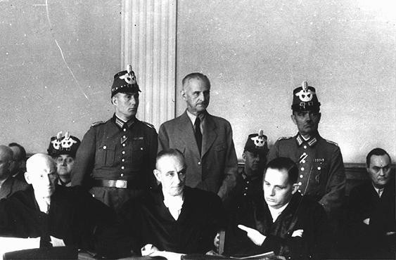 Carl Goerdeler, former mayor of Leipzig and a leader of the July 1944 conspiracy to kill Hitler, stands trial before the People's ... [LCID: 19911]