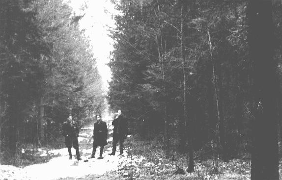 Three Jewish partisans in Wyszkow Forest near Warsaw. [LCID: 85803]