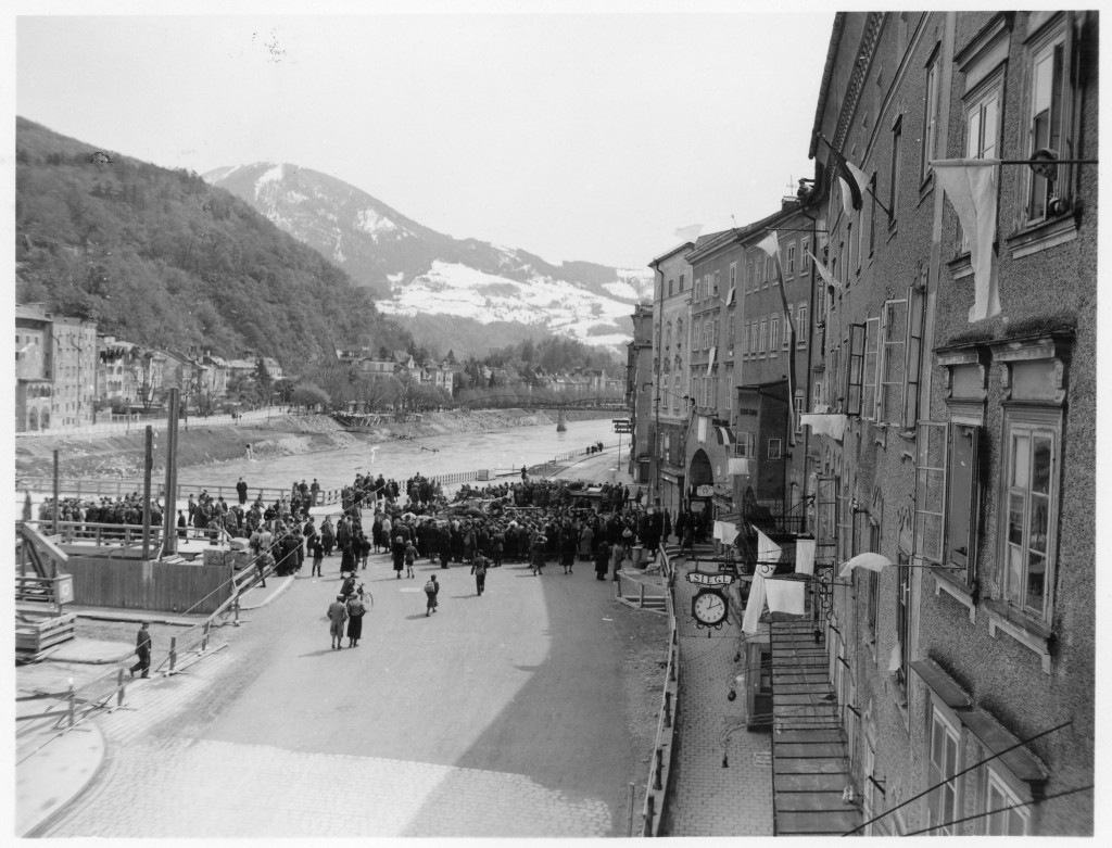 Members of the US Army 20th Armored Division in Salzburg, Austria, 1945