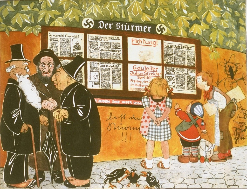Illustration from a German antisemitic children's book titled "Trust No Fox in the Green Meadow and No Jew on his Oath" (translation ...