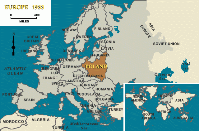 Europe 1933, Poland indicated