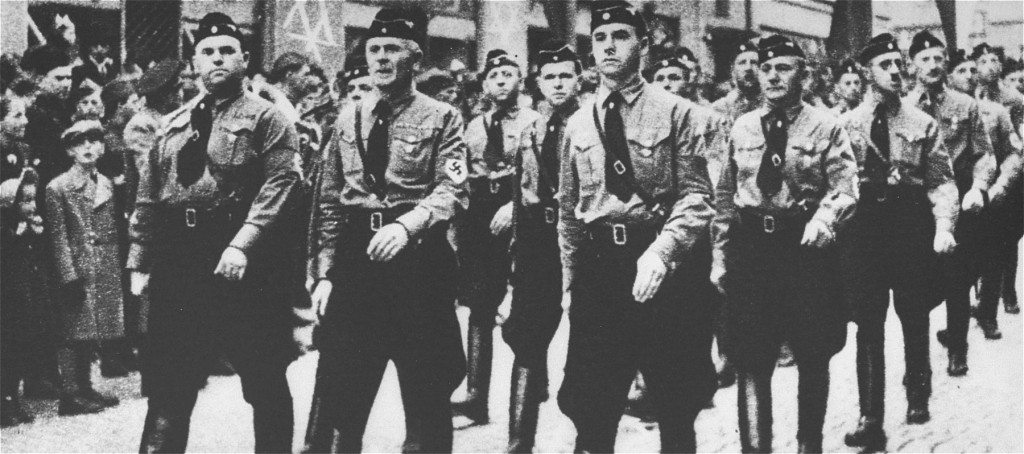 Members of the Hlinka Guard march in Slovakia, a Nazi satellite state.