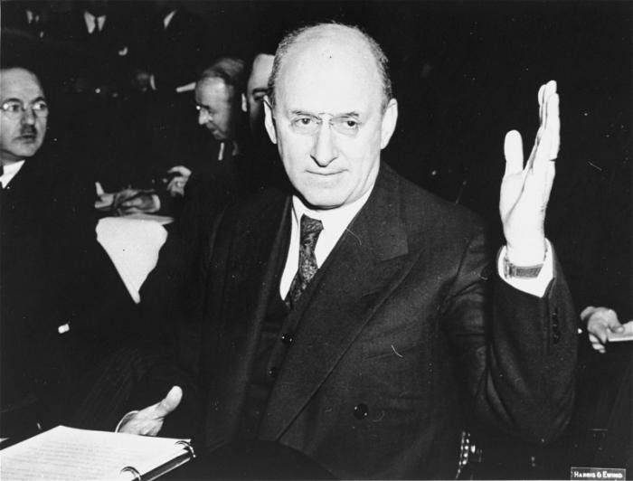 Henry Morgenthau testifies before the Senate Foreign Relations Commission in support of the Lend-Lease bill to aid Britain.