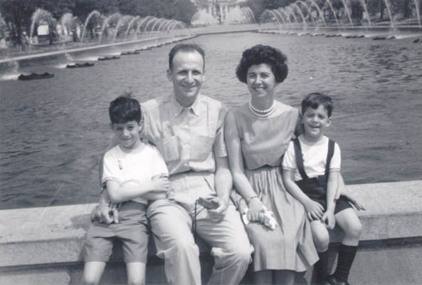 Regina and Victor with their two sons, Harry (left) and Paul (right) at the World's Fair, New York, 1964.