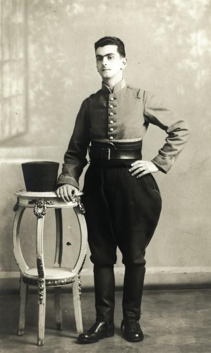 Joseph Roger Cheraki poses in the uniform of an Algerian "sous lieutenant."