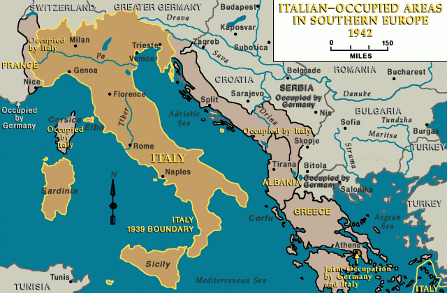 Italian-occupied areas, 1942