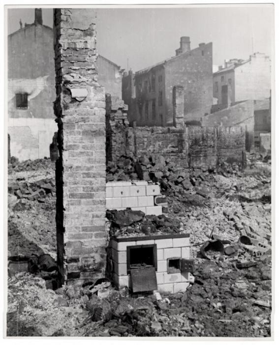 A bombed out home in Warsaw, the besieged capital of Poland