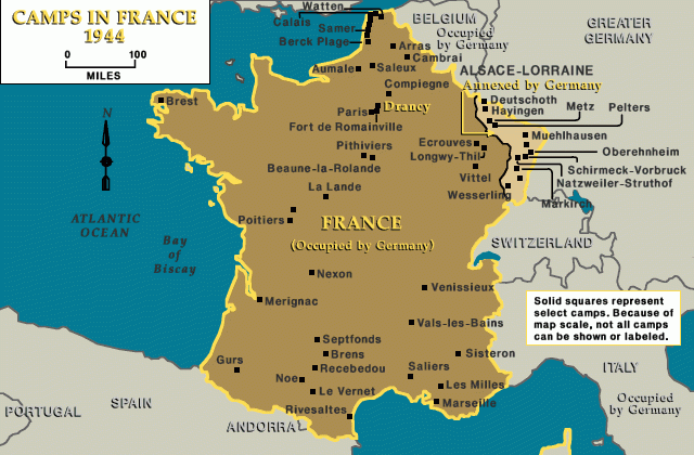 Major camps in France, Drancy indicated [LCID: dra72020]