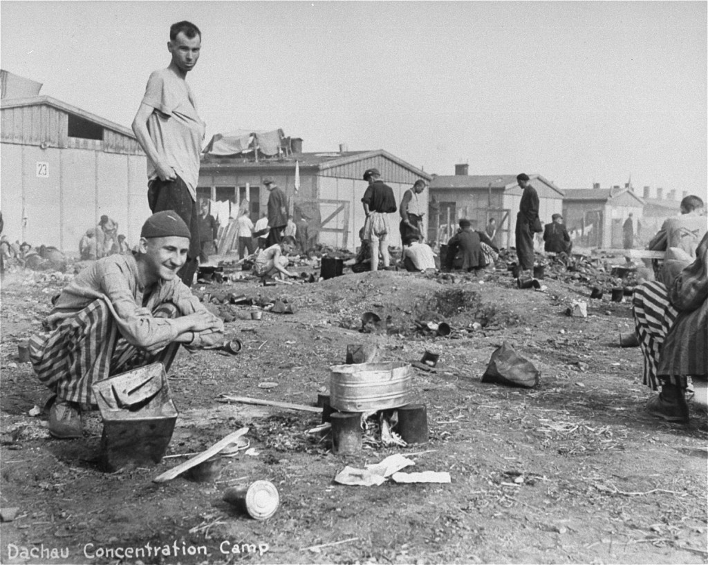 Camp survivors after liberation. Dachau, Germany, after April 29, 1945. [LCID: 0481]