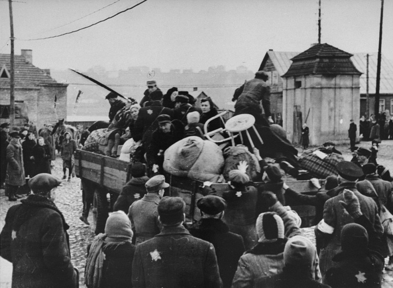 Deportation of Jews from the Kovno ghetto. Lithuania, 1942.