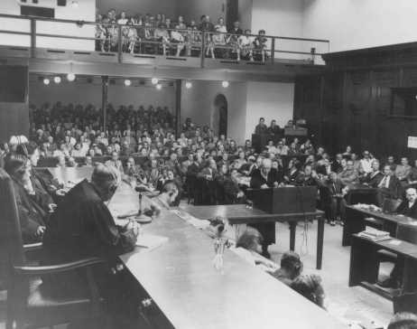  A view of the court during Trial 6 of the Subsequent Nuremberg Proceedings, the I. [LCID: 67468]