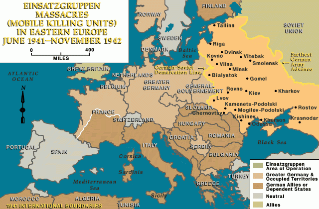 Einsatzgruppen massacres in eastern Europe