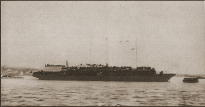 View of the Struma in the Istanbul harbor, Turkey, February 1942.