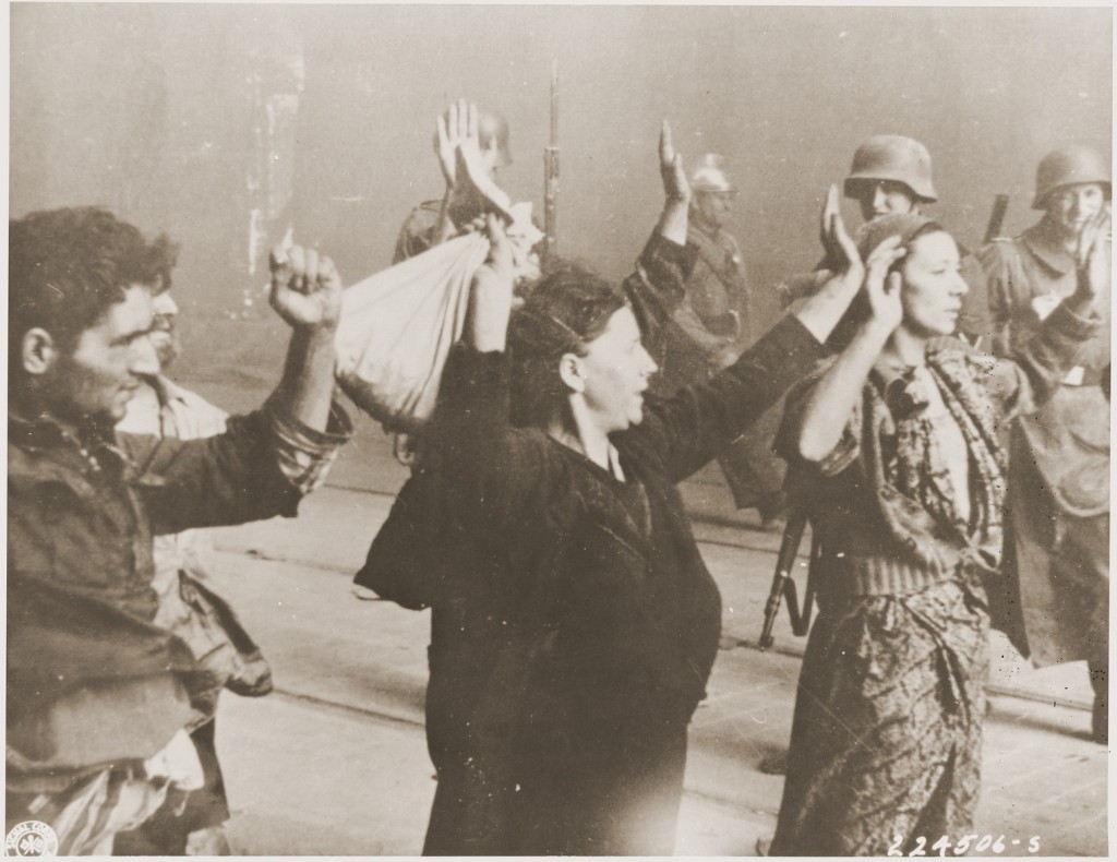 Jews captured during the Warsaw ghetto uprising. Warsaw, Poland, April 19-May 16, 1943. [LCID: 34059]
