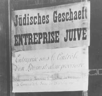 "Aryanization" in France: this shop, belonging to Jews, has been given to a non-Jewish "temporary administrator." [LCID: 28177]