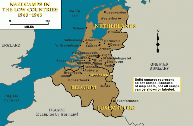 Nazi camps in the Low Countries, Mechelen indicated