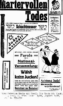 Assortment of antisemitic handbills, posters, and stickers. [LCID: 10641]