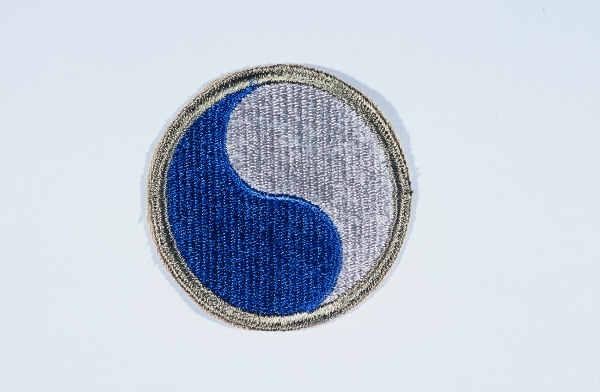 Insignia of the 29th Infantry Division. "Blue and Gray" was coined as the nickname of the 29th Infantry Division by the division's ... [LCID: n05635]