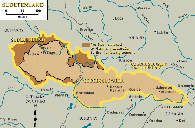 Czechoslovakia 1933, Sudetenland indicated [LCID: cze69080]