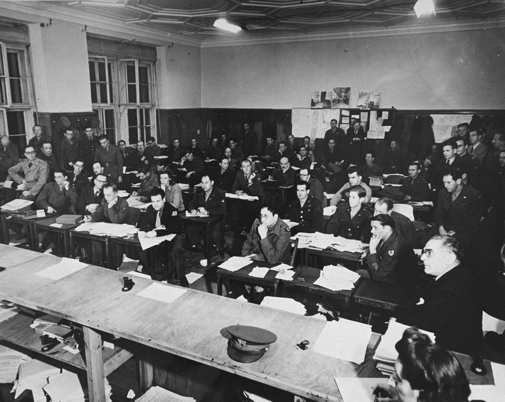 The press room at the International Military Tribunal.