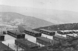 Barracks in the quarry camp of the Natzweiler-Struthof concentration camp. [LCID: 11462]
