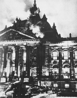 The Reichstag (German parliament) building burns in Berlin. [LCID: 38104]