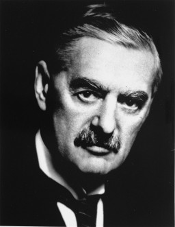 Portrait of British Prime Minister Neville Chamberlain. Photo dated 1937–1940.