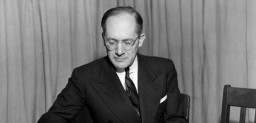 Raphael Lemkin prepares for a talk on UN radio, probably between 1947 and 1951. [LCID: 2449480]