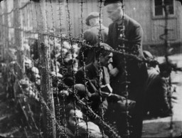 Survivors in Bergen-Belsen concentration camp after liberation.