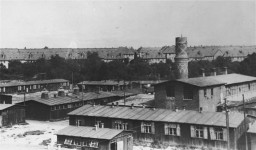 View of the Biesinitzer Grund (Goerlitz) concentration camp, a subcamp of Gross-Rosen, after liberation. [LCID: 16474]