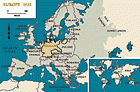 Europa 1933, com a Alemanha ressaltada no mapa