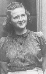 Haika Grosman, uma das organizadoras da resistência no gueto de Bialystok e participante da revolta desse gueto. Polônia, 1945.
