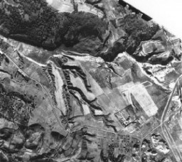 An aerial photograph of Babi Yar taken by the German air force. [LCID: 23809]