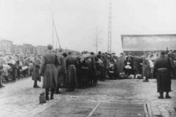 Deportation of Jews from the Jozsefvarosi train station in Budapest. Hungary, November 1944.