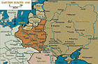 1933 年的东欧（图中将明斯克标出）