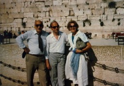 Aron and Lisa with Tadek Soroka, the Pole who helped them escape, on the occasion of Soroka's recognition as a "Righteous among the nations" by Yad Vashem. Jerusalem, Israel, 1983.